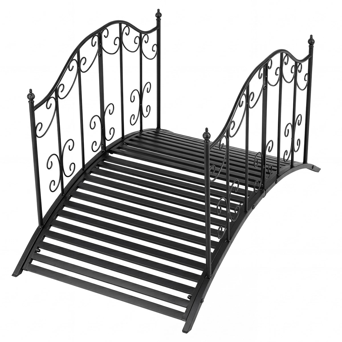 118 cm/101.5 cm Garden Metal Bridge with Dual Patterned Side Rails-M