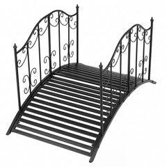 118 cm/101.5 cm Garden Metal Bridge with Dual Patterned Side Rails-M