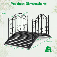 118 cm/101.5 cm Garden Metal Bridge with Dual Patterned Side Rails-M