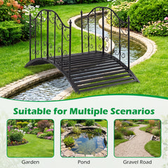 118 cm/101.5 cm Garden Metal Bridge with Dual Patterned Side Rails-M