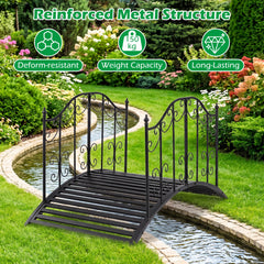 118 cm/101.5 cm Garden Metal Bridge with Dual Patterned Side Rails-M