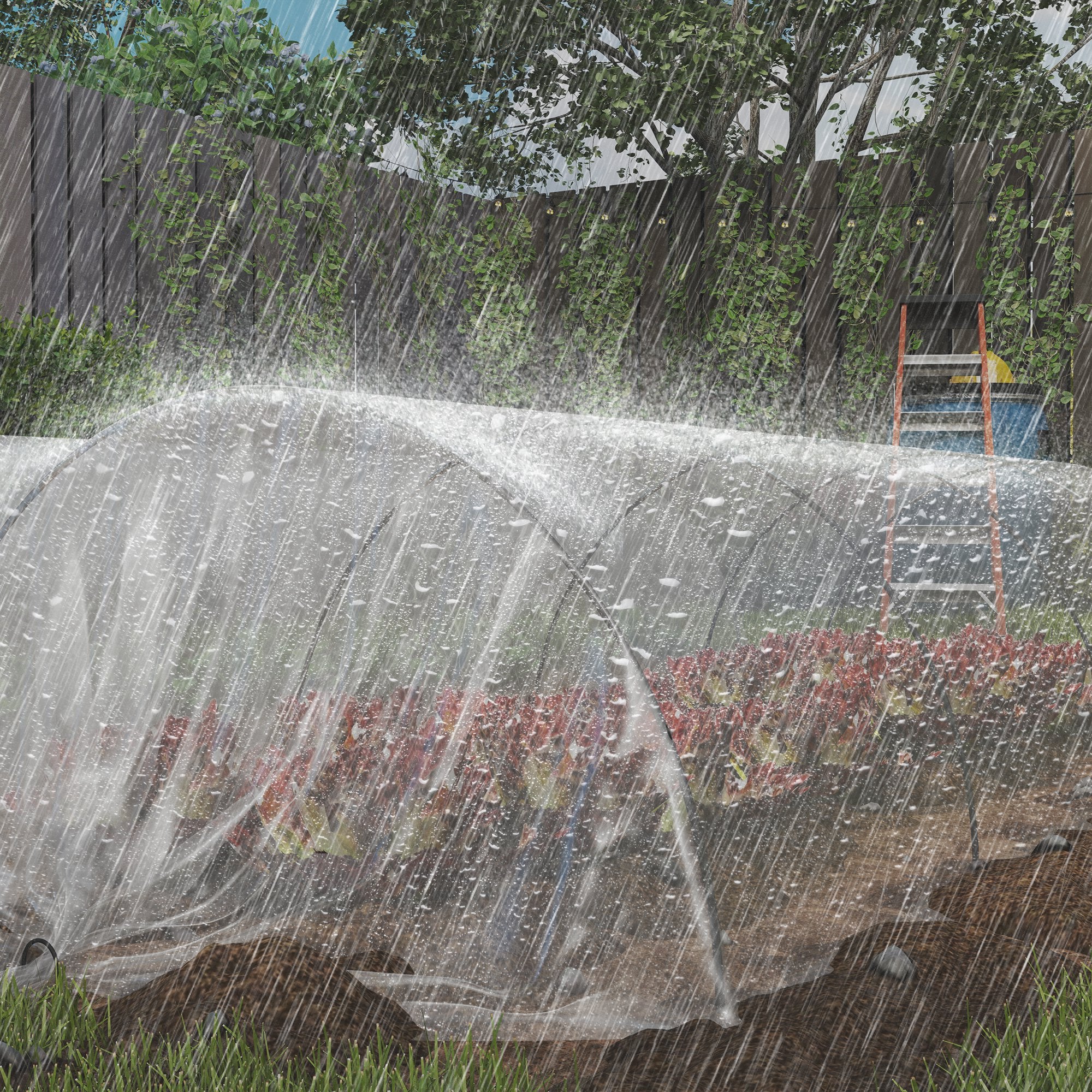 Outsunny 6 X 10m Heavy Duty (150um/6mil) Polypropylene Greenhouse Cover Replacement, UV Resistant Waterproof Plastic Polytunnel Cover, Clear