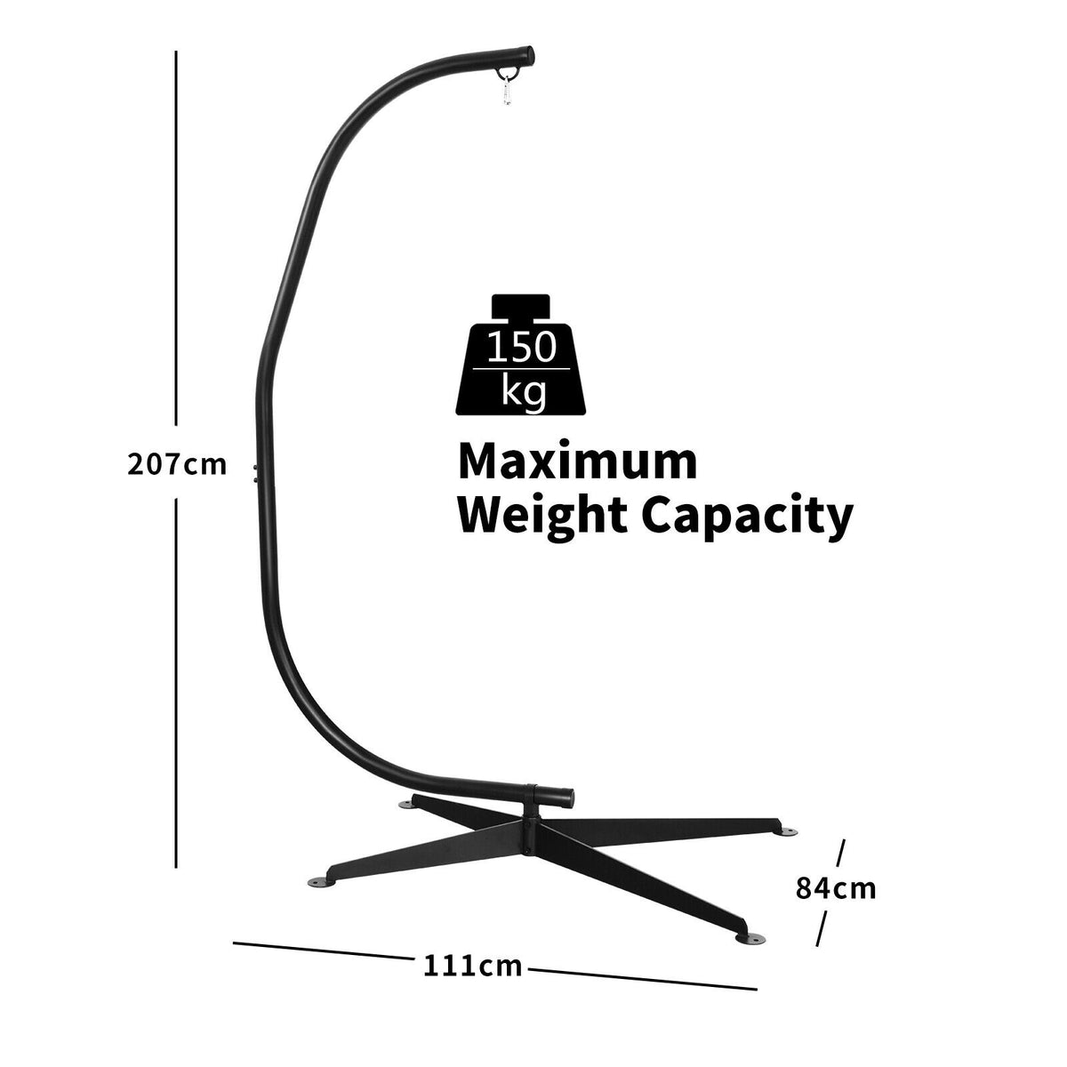 Solid Steel C Hammock Frame Stand Construction