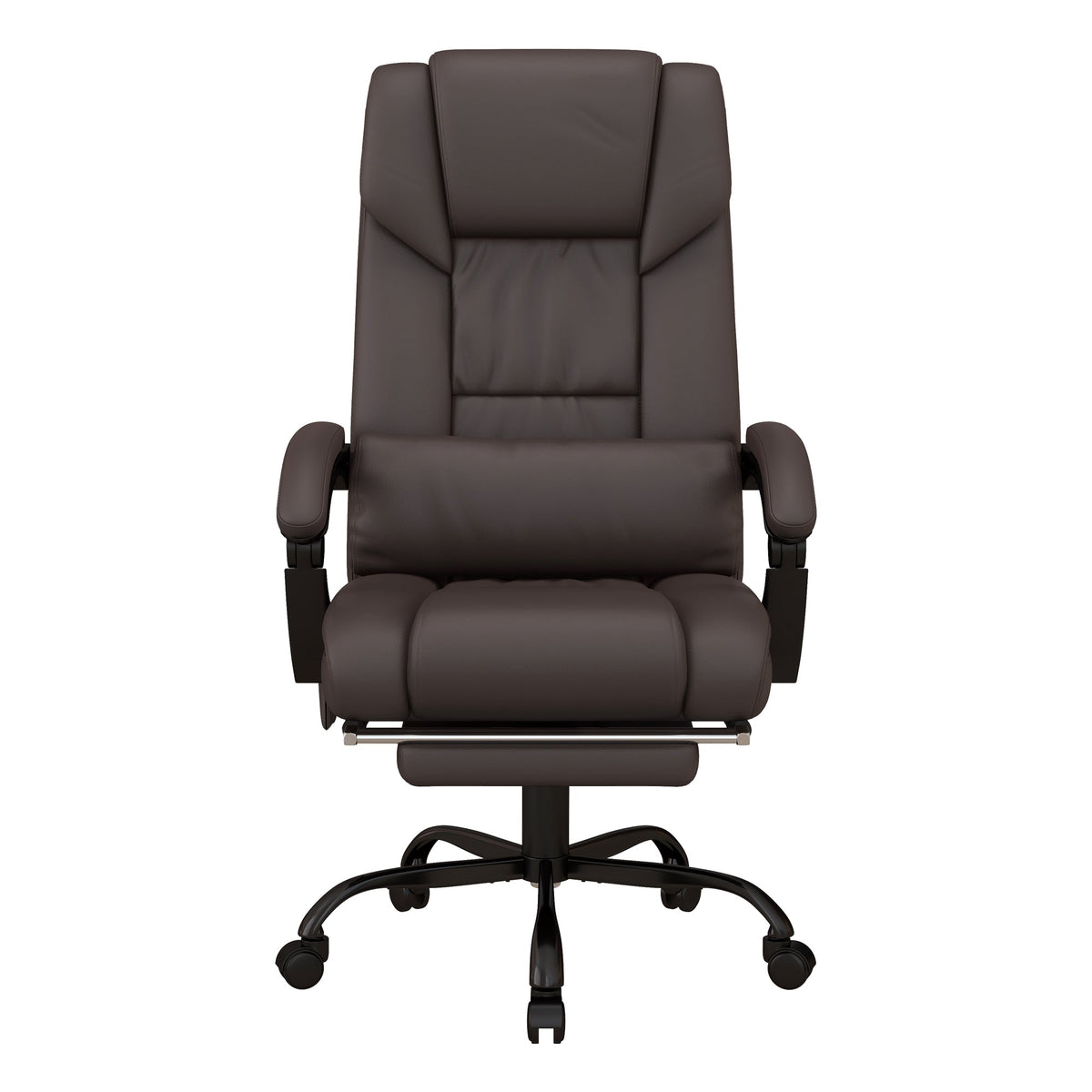 Vinsetto 6-Point Massage Office Chair, PU Leather Desk Chair with Adjustable Height and Footrest for Home Office, Brown