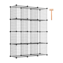 12 Wire Cube Storage Unit in black, a tall shelving unit with 12 cubes