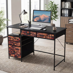 120 CM Computer Desk Home Office Desk with Metal Frame-Coffee