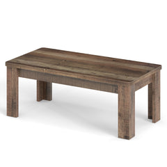 120 cm Farmhouse Coffee Table with Spacious Tabletop-Brown