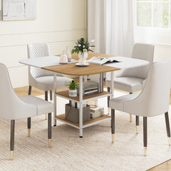 120 cm Modern Dining Table with Mix-colored Tabletop-Natural