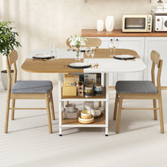 120 cm Modern Dining Table with Mix-colored Tabletop-Natural