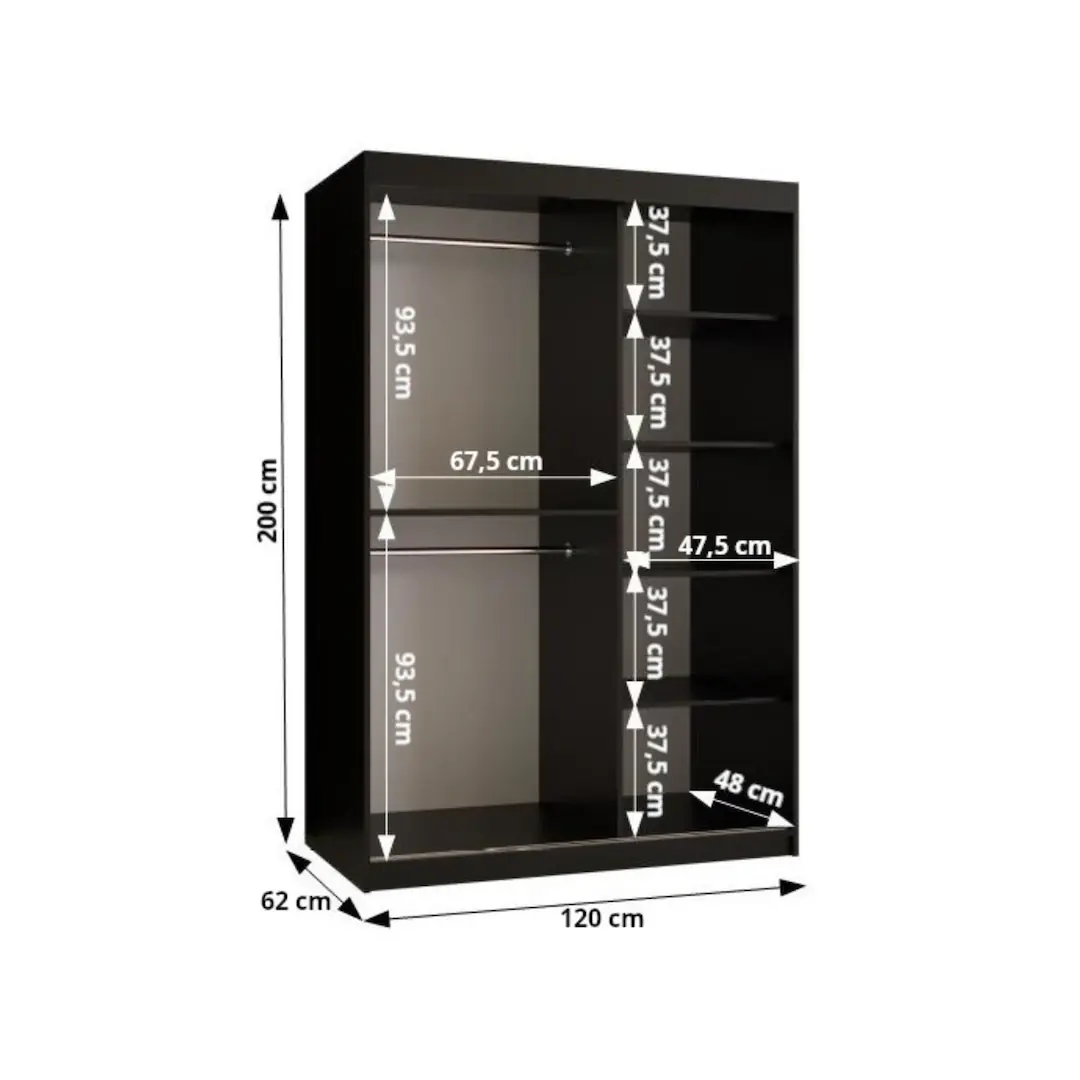 Ultra Sliding Door Wardrobe 120cm