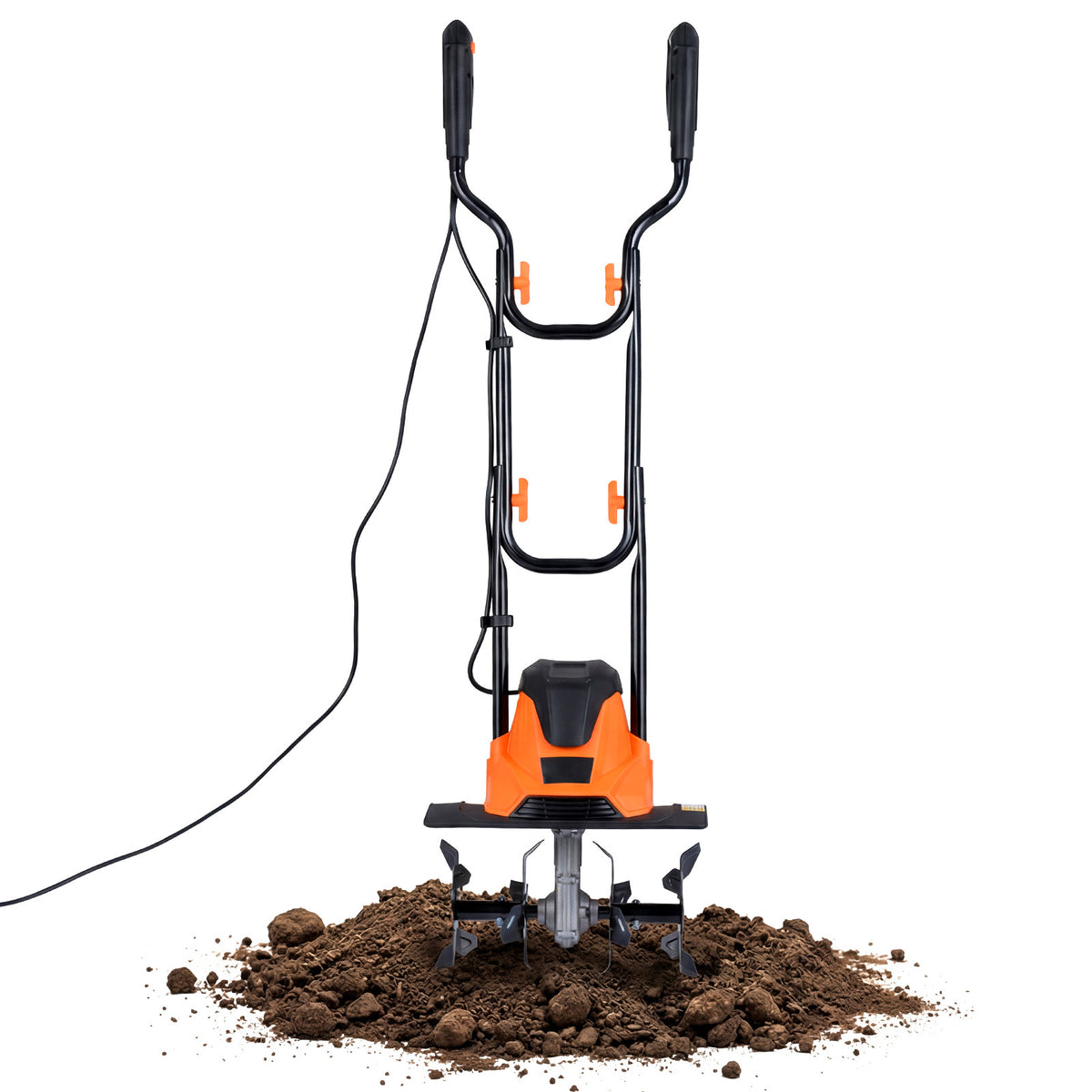 1200W Powerful Foldable Garden Rototiller for Lawn Soil Digging-Orange