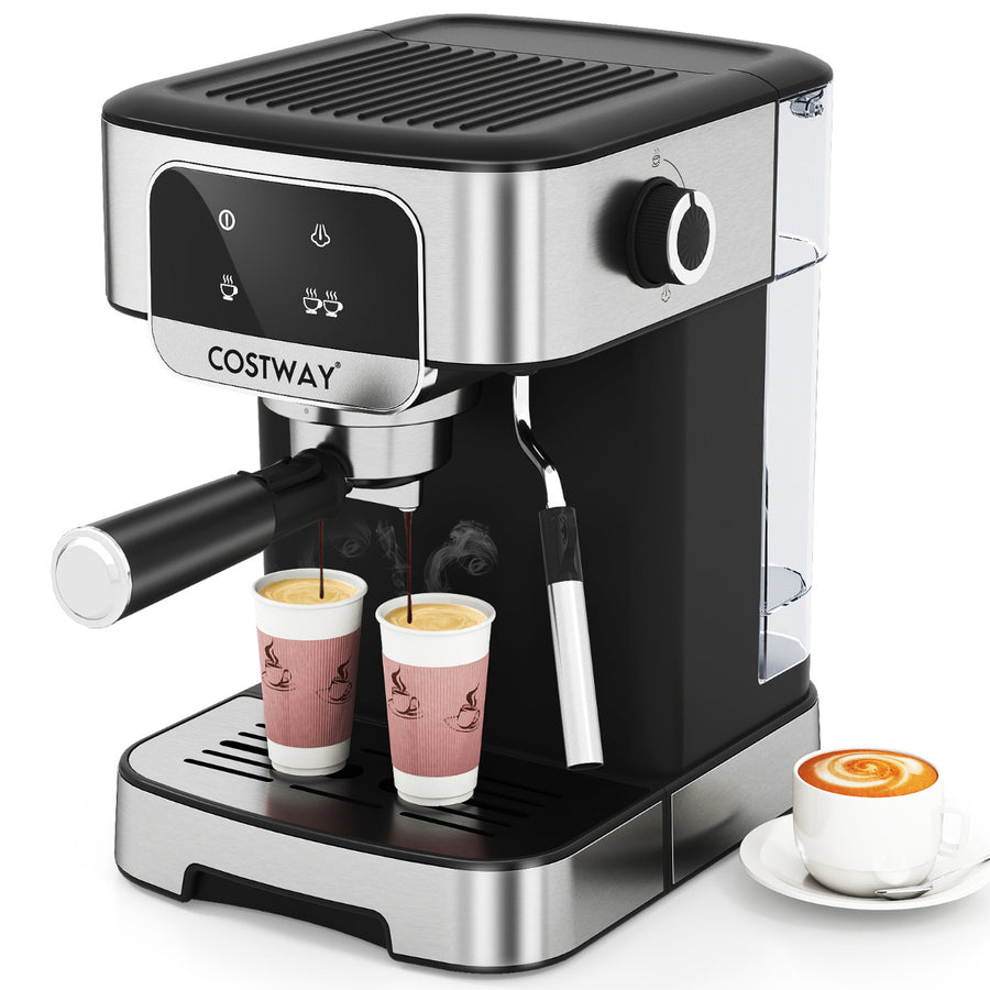 1200W Espresso Machine 20 Bar with Steam Milk Frother in Silver