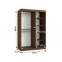 Ultra Sliding Door Wardrobe 120cm