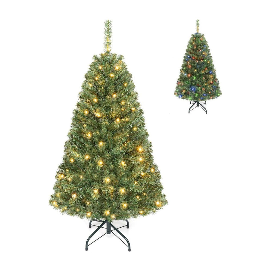 122 cm Artificial Christmas Tree with Branch Tips and LED Lights for Indoor
