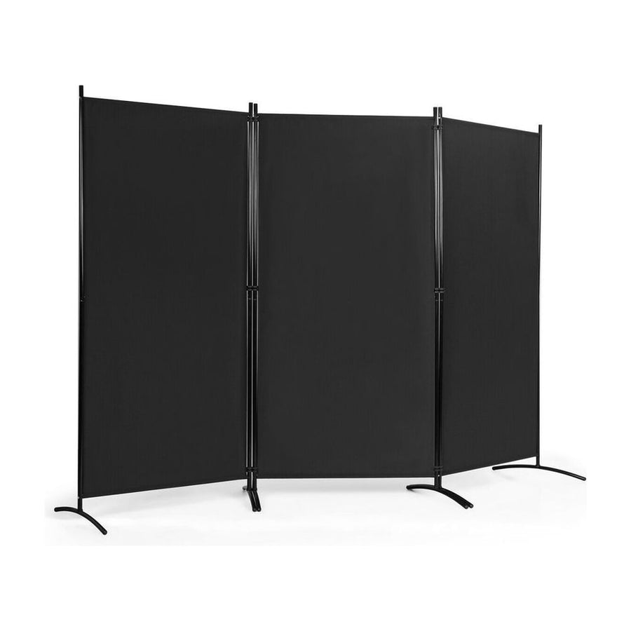 3 Panel Folding Room Divider-Black