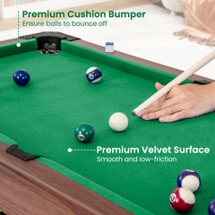 122 cm Wooden Pool Table for Kids and Adults-Green