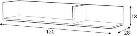 Imola IM-11 Wall Hung Shelf 120cm