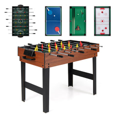 125CM 4-in-1 Multi Games Table with Accessories for Home Play Room-Natural