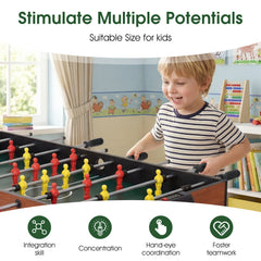 125CM 4-in-1 Multi Games Table with Accessories for Home Play Room-Natural