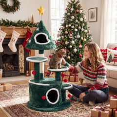 127 cm Christmas Cat Tree in Green, image 3