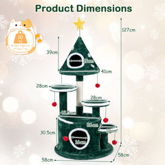 127 cm Christmas Cat Tree in Green, image 5