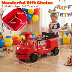 12V 2-Seater Ride on Train Licensed Chuggington with Music and Adjustable Seat-Red