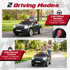 12V Electric Kids Ride on Car BMW MINI Licensed with Remote Control-Black