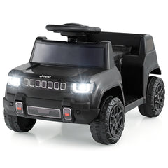 12V Kids Ride On Car Licensed Jeep Electric Vehicle with LED Lights for 18-96 Months-Black
