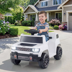12V Kids Ride On Car Licensed Jeep Electric Vehicle with LED Lights for 18-96 Months-White