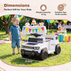 12V Kids Ride On Car Licensed Jeep Electric Vehicle with LED Lights for 18-96 Months-White