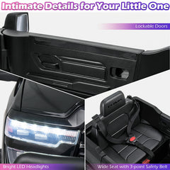 12V Kids Ride On Car with Remote Control and LED Lights-Black