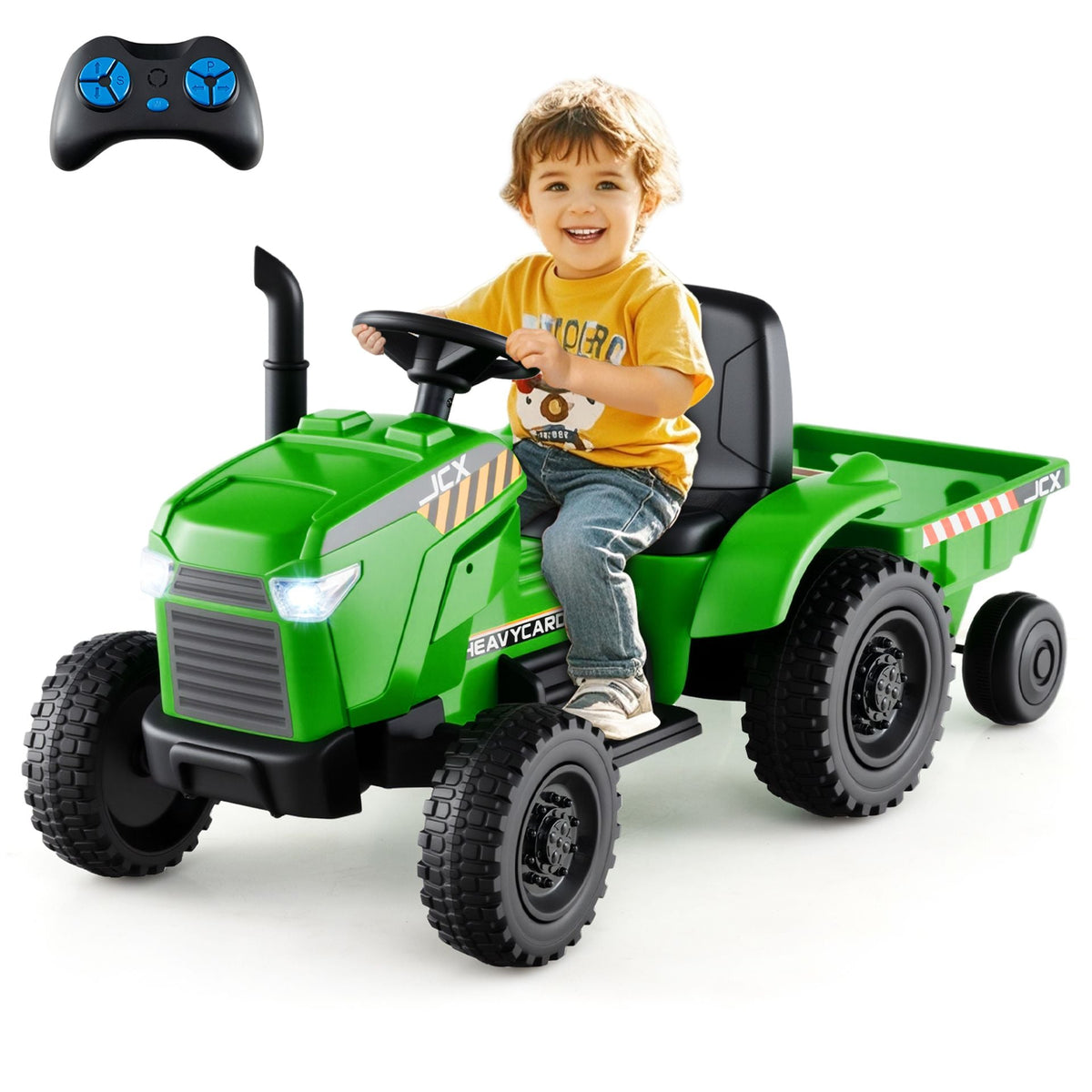 12V Kids Ride On Tractor in Light Green, image 3