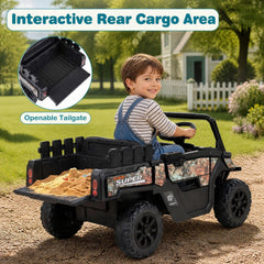 12V Kids Ride on Car with Dual 50W Motors and Remote Control-Black