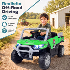 12V Kids Ride on Car with Dual 50W Motors and Remote Control-Green