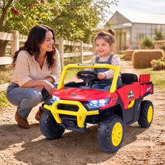 12V Kids Ride on Car with Dual 50W Motors and Remote Control-Red