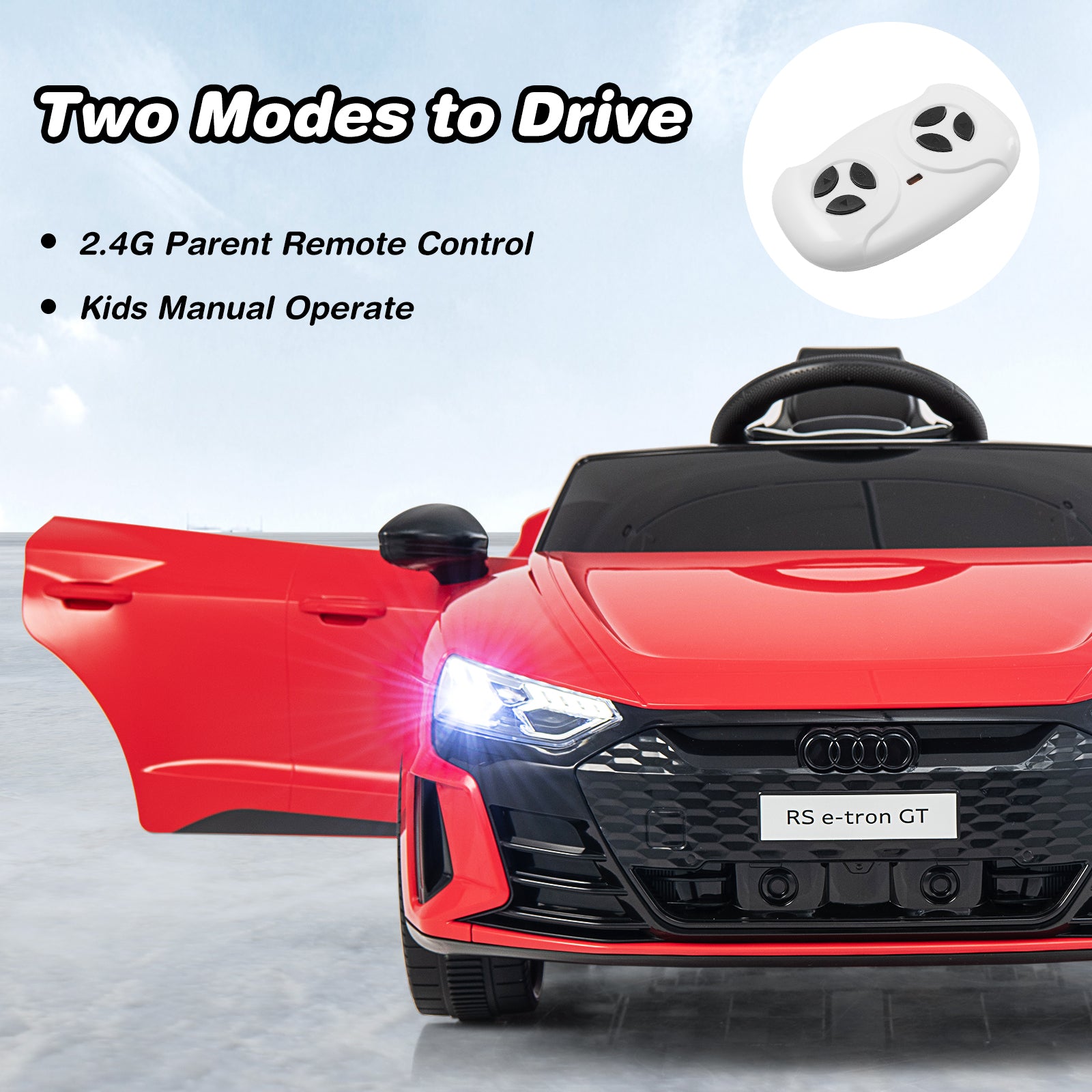 12V Audi Licensed Electric Kids Ride On Car with Remote Control-Red