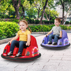 12V Kids Ride on Bumper Car with Flashing Lights and Remote Control-Red