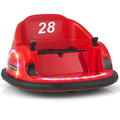 12V Kids Ride on Bumper Car with Flashing Lights and Remote Control-Red