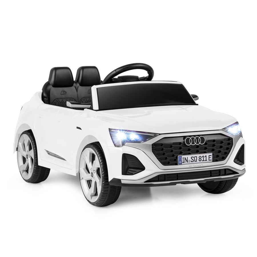 12V Kids Ride On Car with Remote Control and 4 Wheels Suspension-White