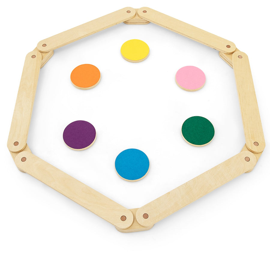 12 Pcs Kids Wooden Balance Beam with Colorful Steeping Stones