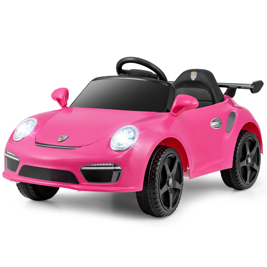 Licensed Porsche Electric Vehicle 12V Kids Ride on Car with Remote Control-Rose