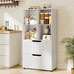 130CM 5-Tier Tall Freestanding Bookshelf for Living Room-White