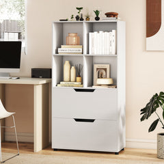 130CM 5-Tier Tall Freestanding Bookshelf for Living Room-White