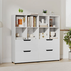 130CM 5-Tier Tall Freestanding Bookshelf for Living Room-White