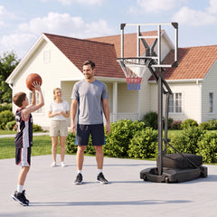 131-263 cm Height Adjustable Basketball Hoop with Weight Bag for Teens