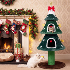 137.5 cm Christmas Cat Tree in Green, image 6
