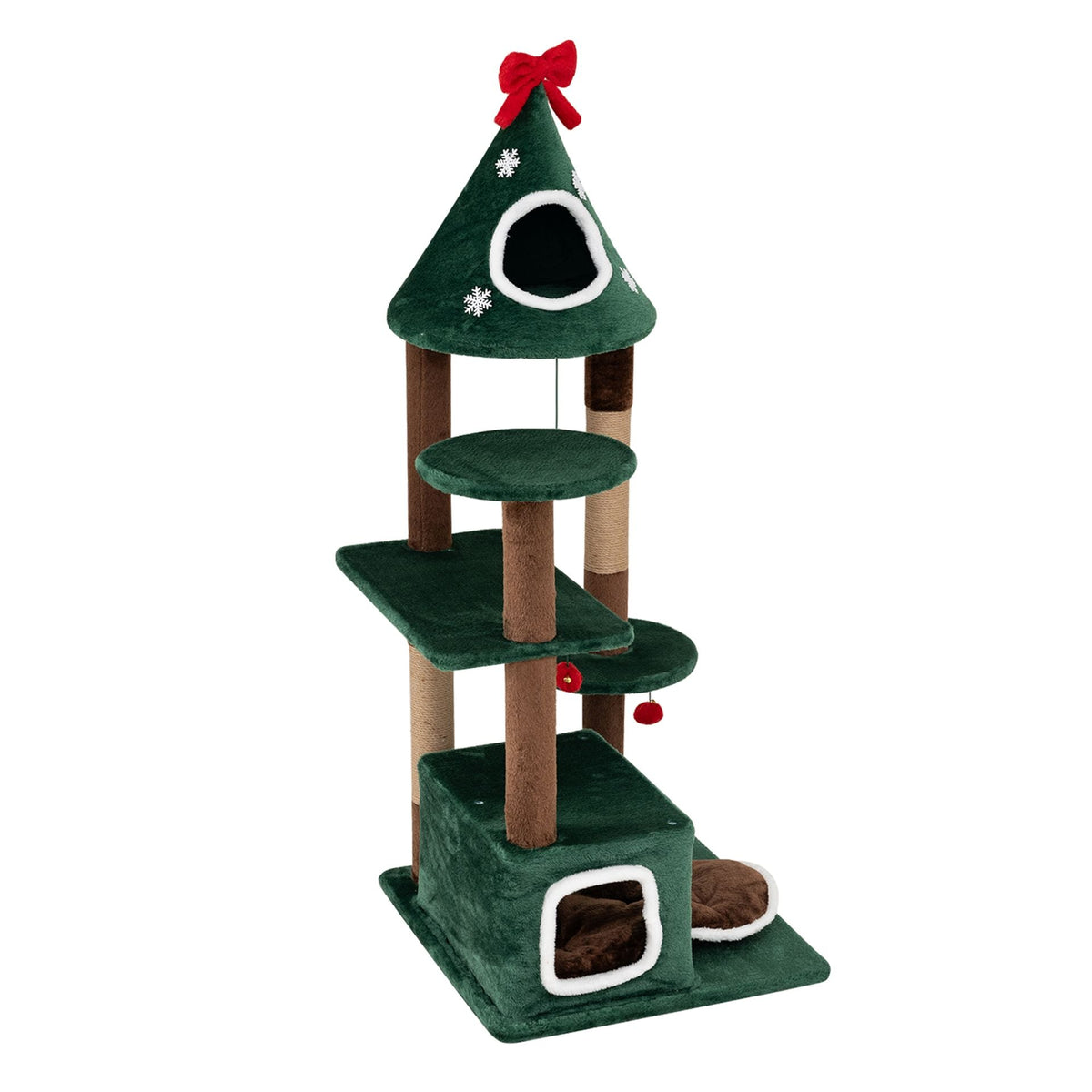 137 cm Christmas Cat Tree in Green, image 4