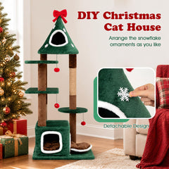 137 cm Christmas Cat Tree in Green, image 7