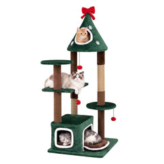 137 cm Christmas Cat Tree in Green