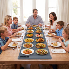 140 x 40.8 cm Expandable Food Warming Mat with 7 Temp and 4H Timer-Grey